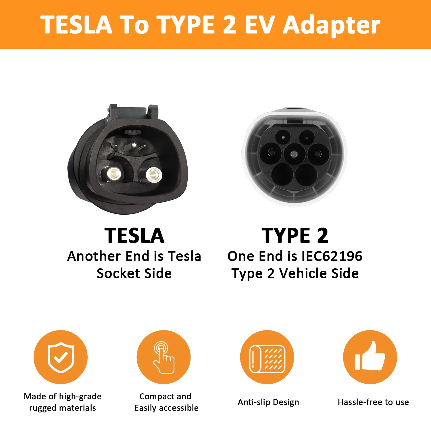 32A Tesla TO Type 2 Car Charger Adapter (7)ivz
